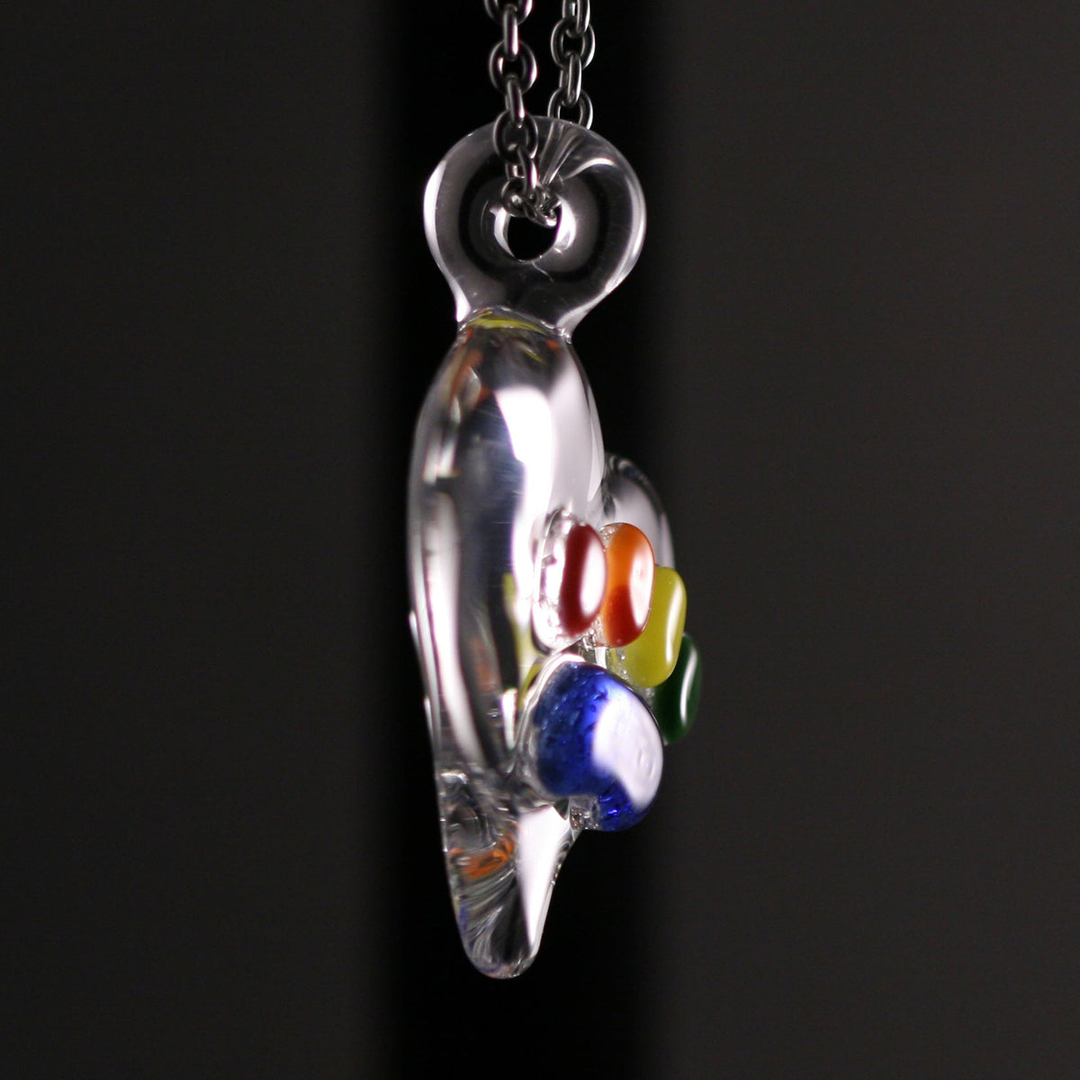 Rainbow Bridge Pawprint Pendant with Infused Cremation Ashes
